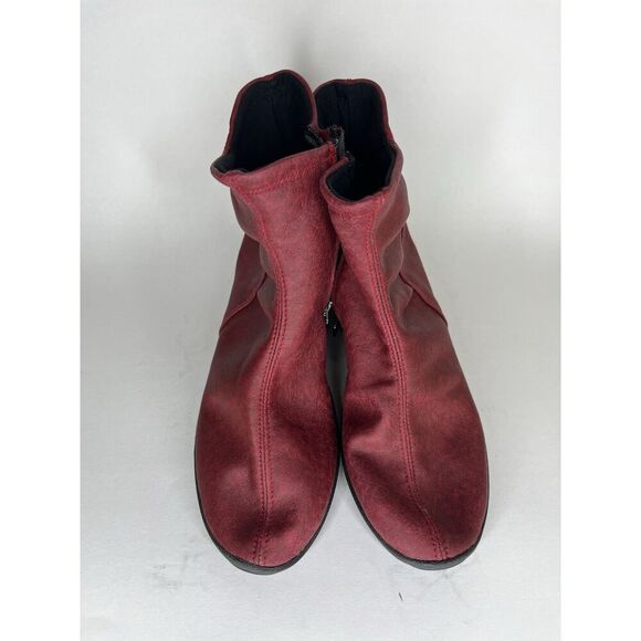 Arcopedico Ankle Boots Women Size 40 US 9 Red Zip Comfort - Picture 4 of 14